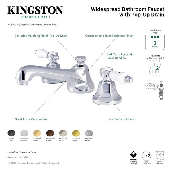 KS4468BPL Bel-Air 8 Widespread Bathroom Faucet, Brushed Nickel